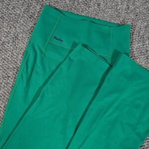 Fanka Green Flare Leggings High Waist Yoga Pants Slit Hem‎ Size S